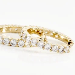 Histoire d'Or Créoles Zoelia De Zirconium plaqué or jaune oxyde Clearance