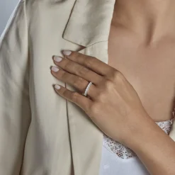 Histoire d'Or Demi Alliance Eloise Platine Blanc Diamant New