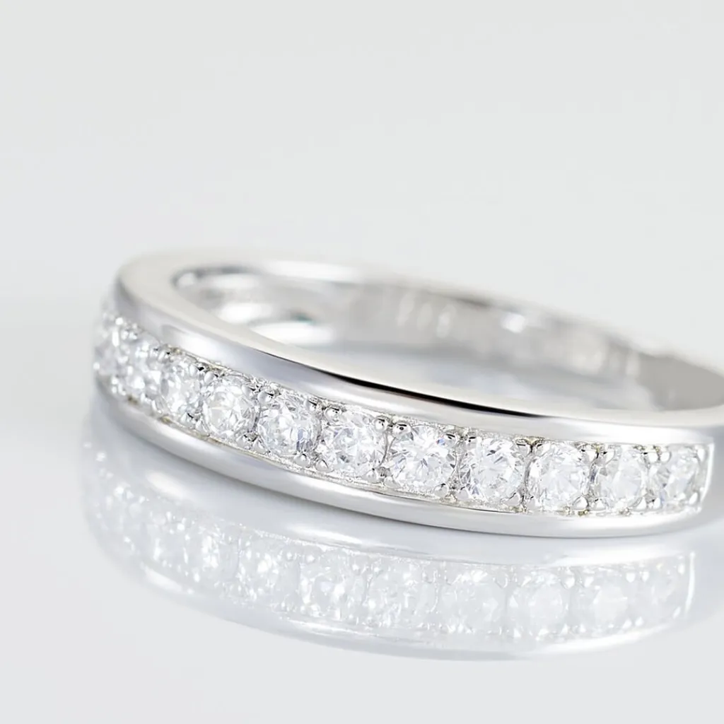 Histoire d'Or Demi Alliance Heket Argent Blanc Oxyde De Zirconium Best