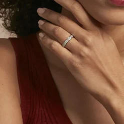 Histoire d'Or Demi Alliance Heket Argent Blanc Oxyde De Zirconium Best