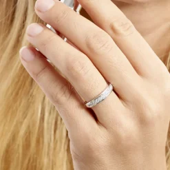 Histoire d'Or Demi Alliance Heket Argent Blanc Oxyde De Zirconium Best