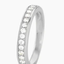 Histoire d'Or Demi Alliance Heket Argent Blanc Oxyde De Zirconium