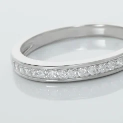 Histoire d'Or Demi Alliance Heket Argent Blanc Oxyde De Zirconium