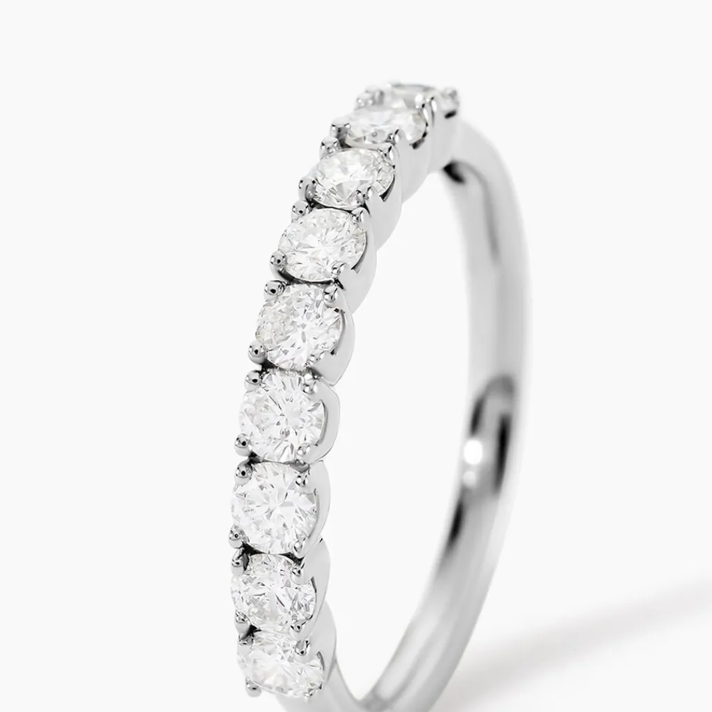 Histoire d'Or Demi Alliance Hera platine blanc diamant