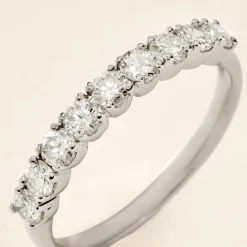 Histoire d'Or Demi Alliance Hera platine blanc diamant