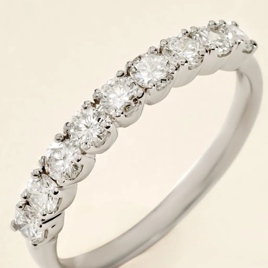 Histoire d'Or Demi Alliance Hera platine blanc diamant