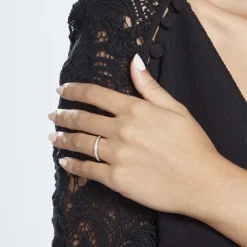 Histoire d'Or Demi Alliance Juliette Platine Blanc Diamant Outlet