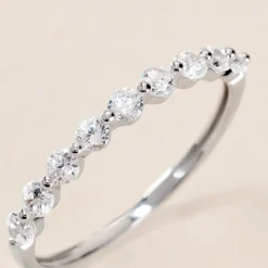 Histoire d'Or Demi Alliance Or Blanc Eclat D'etoile Oxyde De Zirconium or blanc oxyde Online