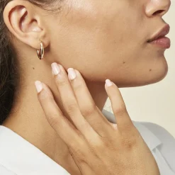 Histoire d'Or Demi Créoles Anne-christelleae Argent Blanc Hot