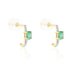 Histoire d'Or Demi Créoles Barrett Or Jaune Emeraude Diamant or jaune émeraude Sale