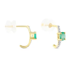 Histoire d'Or Demi Créoles Barrett Or Jaune Emeraude Diamant or jaune émeraude Sale