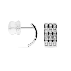 Histoire d'Or Demi Créoles Or Blanc Jacobea Oxyde De Zirconium Discount