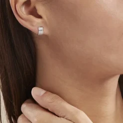 Histoire d'Or Demi Créoles Or Blanc Jacobea Oxyde De Zirconium Discount