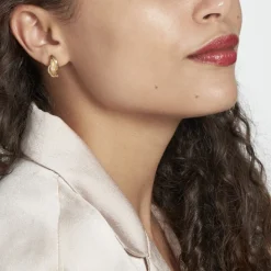 Histoire d'Or Demi Créoles Or Jaune Fermine