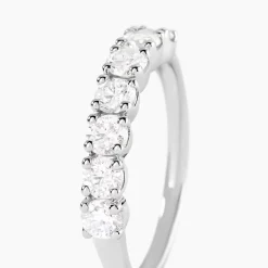 Histoire d'Or Demi-alliance Eloisa Or Blanc Diamants Synthétique Clearance
