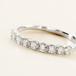 Histoire d'Or Demi-alliance Or Blanc  Eloisa Diamant Synthetique Outlet