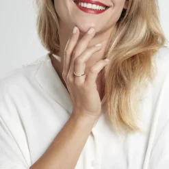 Histoire d'Or Demi-alliance Or Blanc  Eloisa Diamant Synthetique