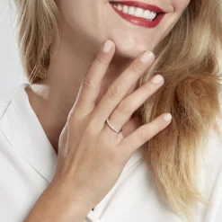 Histoire d'Or Demi-alliance Or Blanc  Eloisa Diamant Synthetique