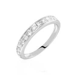 Histoire d'Or Demi-alliance Or Blanc  Valentine Diamant Synthetique Outlet