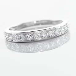 Histoire d'Or Demi-alliance Or Blanc  Valentine Diamant Synthetique Outlet