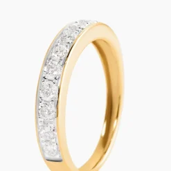 Histoire d'Or Demi-alliance Or Jaune Valentine Diamants Synthetique Sale