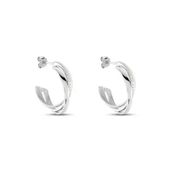 Histoire d'Or Demi-créoles Argent Blanc Laureat Oxydes De Zirconium Sale