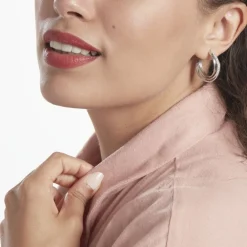 Histoire d'Or Demi-créoles Argent Blanc Laureat Oxydes De Zirconium Sale