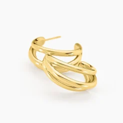 Histoire d'Or Demi-créoles Josephine Acier Doré New