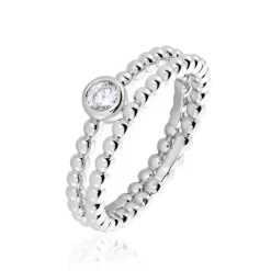 Histoire d'Or Duo De Bagues Roseli Argent Blanc Oxyde De Zirconium Hot