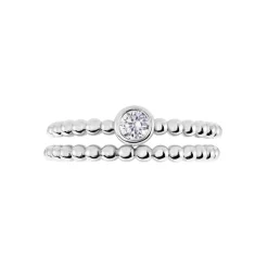 Histoire d'Or Duo De Bagues Roseli Argent Blanc Oxyde De Zirconium Hot