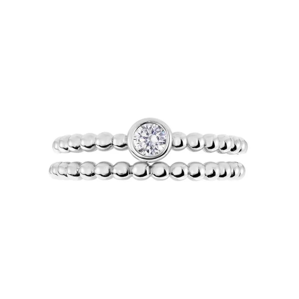 Histoire d'Or Duo De Bagues Roseli Argent Blanc Oxyde De Zirconium Hot