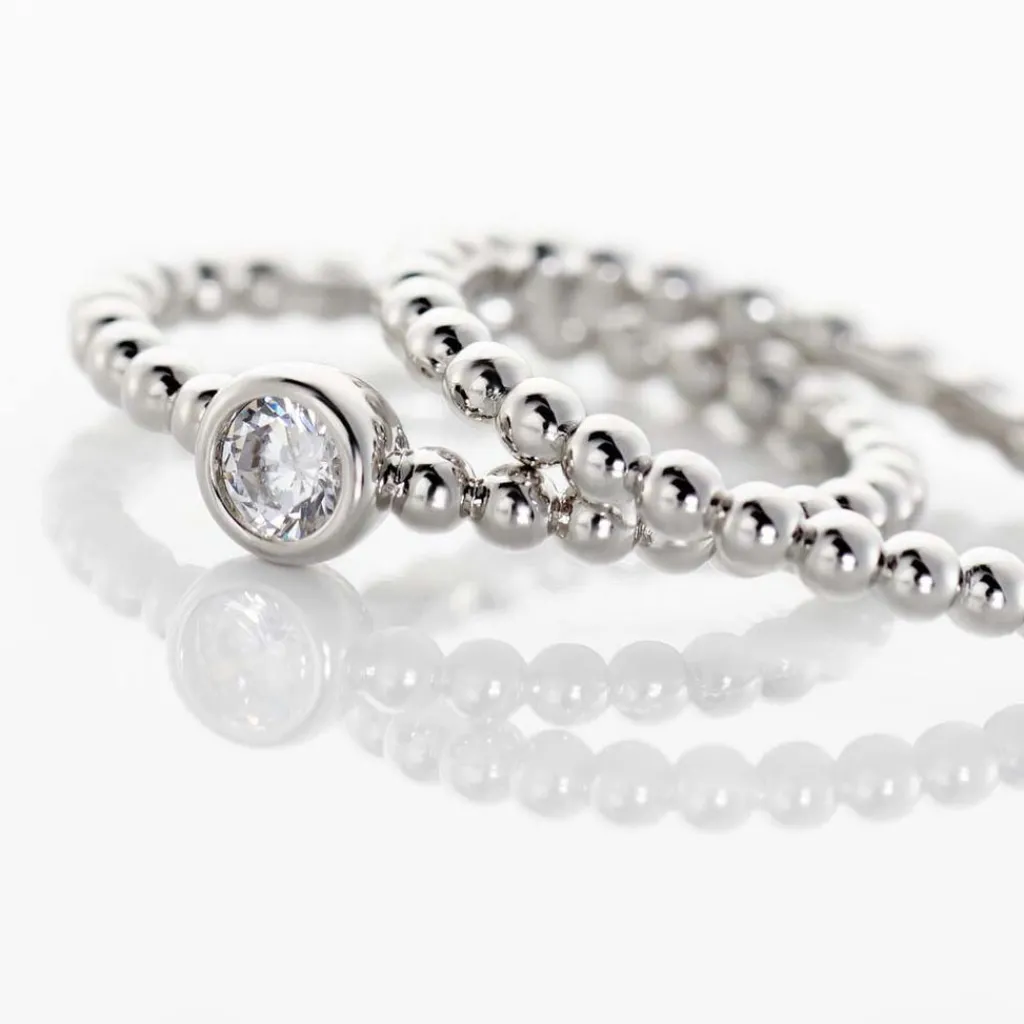 Histoire d'Or Duo De Bagues Roseli Argent Blanc Oxyde De Zirconium Hot