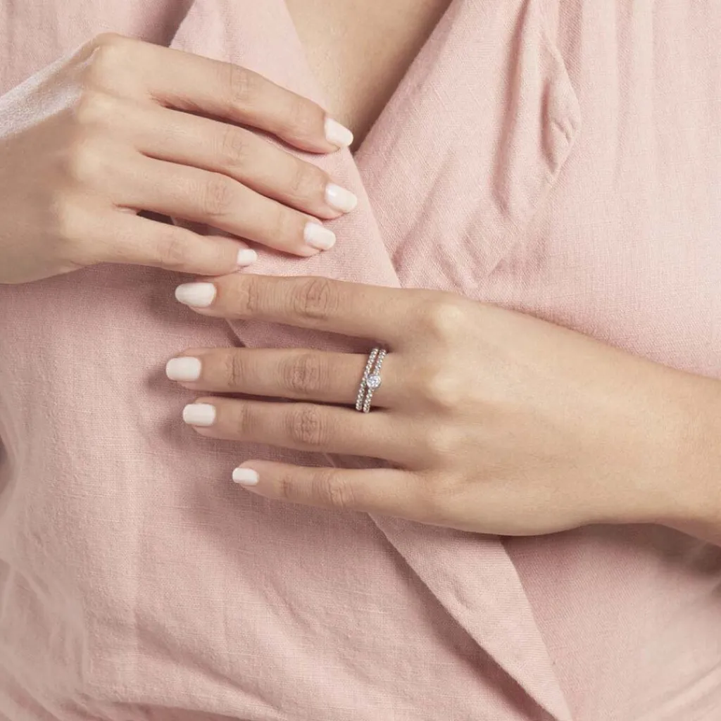 Histoire d'Or Duo De Bagues Roseli Argent Blanc Oxyde De Zirconium Hot