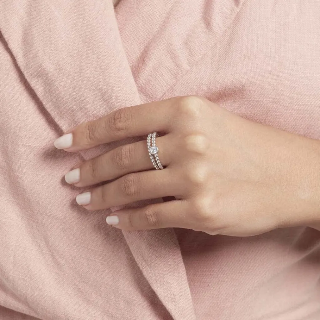 Histoire d'Or Duo De Bagues Roseli Argent Blanc Oxyde De Zirconium Hot