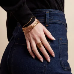 Histoire d'Or Jonc Gold Aura Acier Jaune Hot