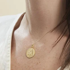 Histoire d'Or Medaille Or Jaune Saint Antoine De Padoue