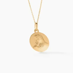 Histoire d'Or Medaille Or Jaune Vierge A L'enfant Discount