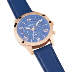 ARCTIK Montre Apex Bleu cadran doré rose fond bleu bracelet cuir bleu Sale