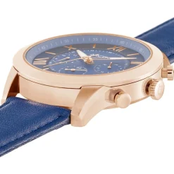 ARCTIK Montre Apex Bleu cadran doré rose fond bleu bracelet cuir bleu Sale