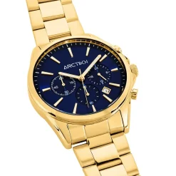 ARCTIK Montre Aube Bleu cadran doré fond bleu bracelet acier doré Clearance