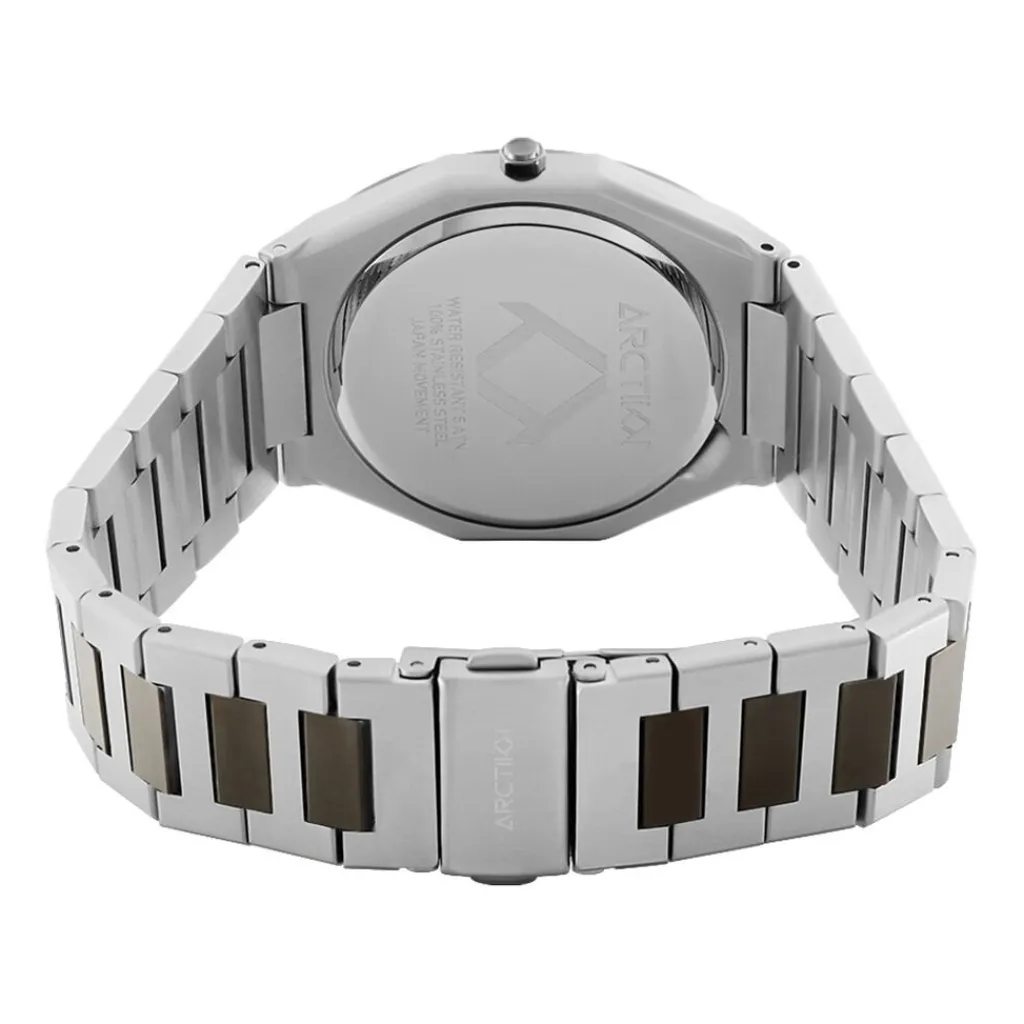 ARCTIK Montre Cargo Bleu cadran argenté fond bleu bracelet acier argenté Sale
