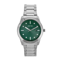 ARCTIK Montre Element Vert cadran argenté fond vert bracelet acier argenté Sale