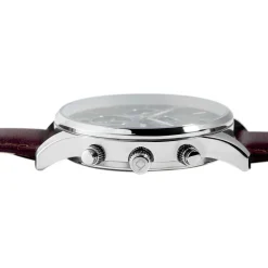 ARCTIK Montre Escale Vert cadran argenté fond vert bracelet cuir de vachette marron Sale