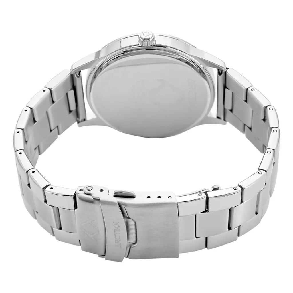ARCTIK Montre Horizon Argenté cadran argenté fond argenté bracelet acier argenté Hot