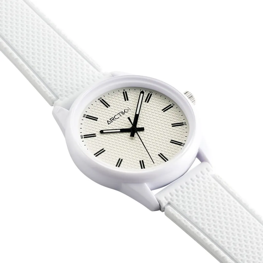 ARCTIK Montre Impact Blanc cadran blanc fond blanc bracelet silicone blanc Sale