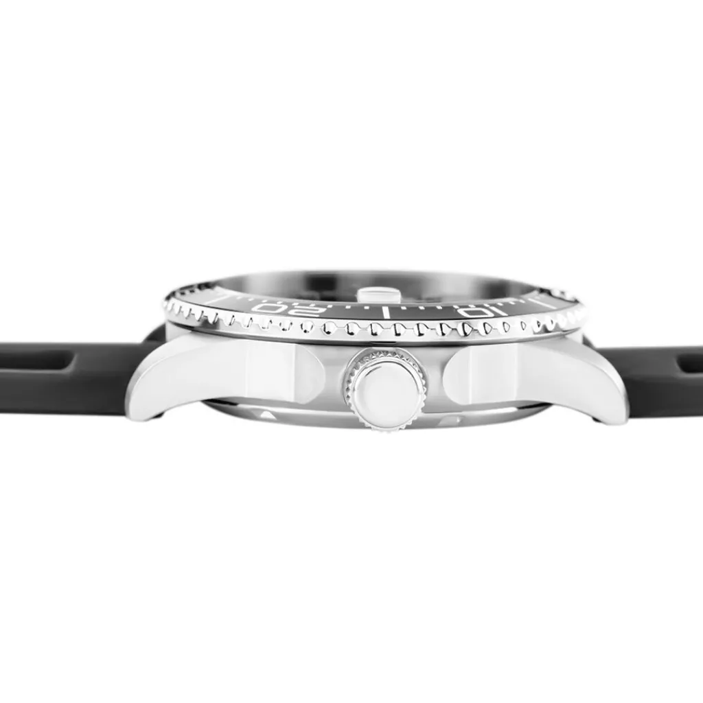 ARCTIK Montre Module Noir cadran argenté fond noir bracelet silicone noir Online