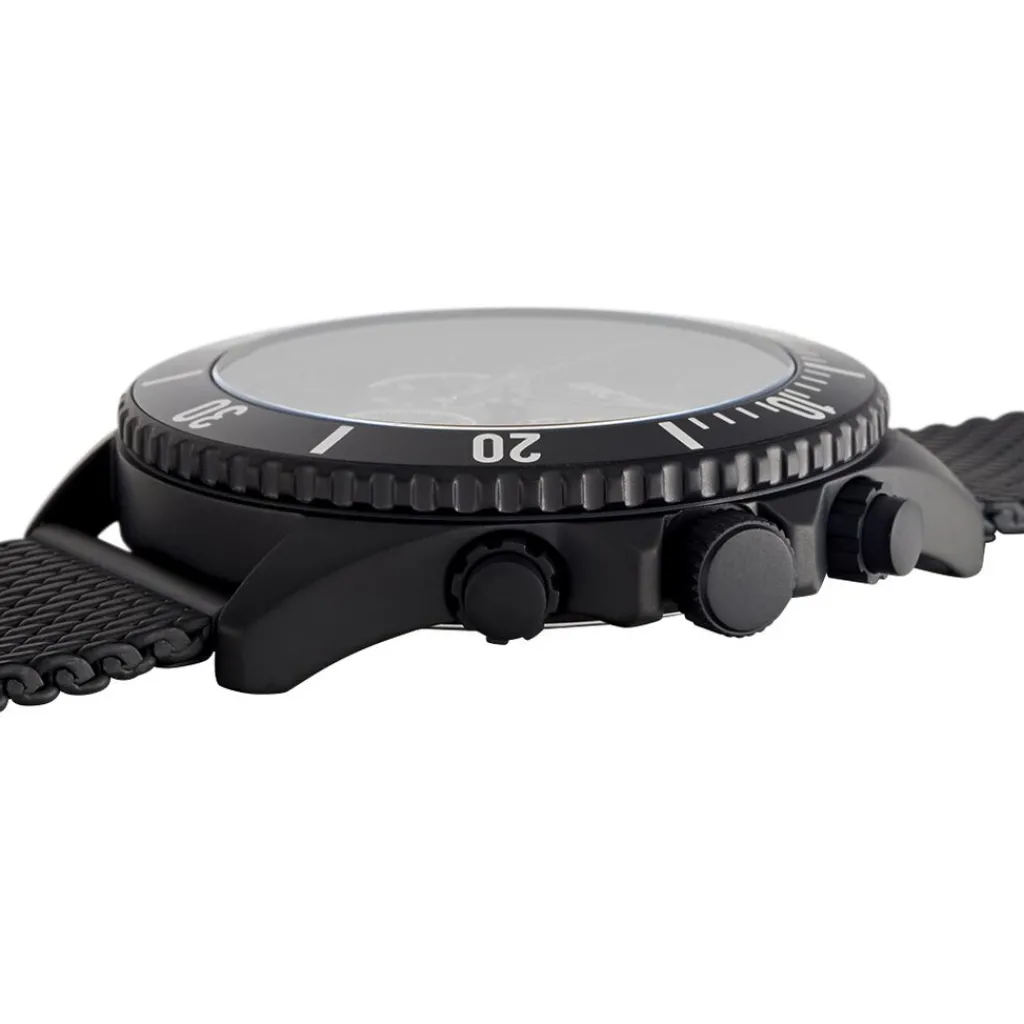 ARCTIK Montre Oxcal Noir cadran noir fond noir bracelet acier noir