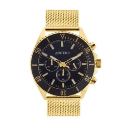 ARCTIK Montre Oxcal Noir cadran doré fond noir bracelet acier doré Best