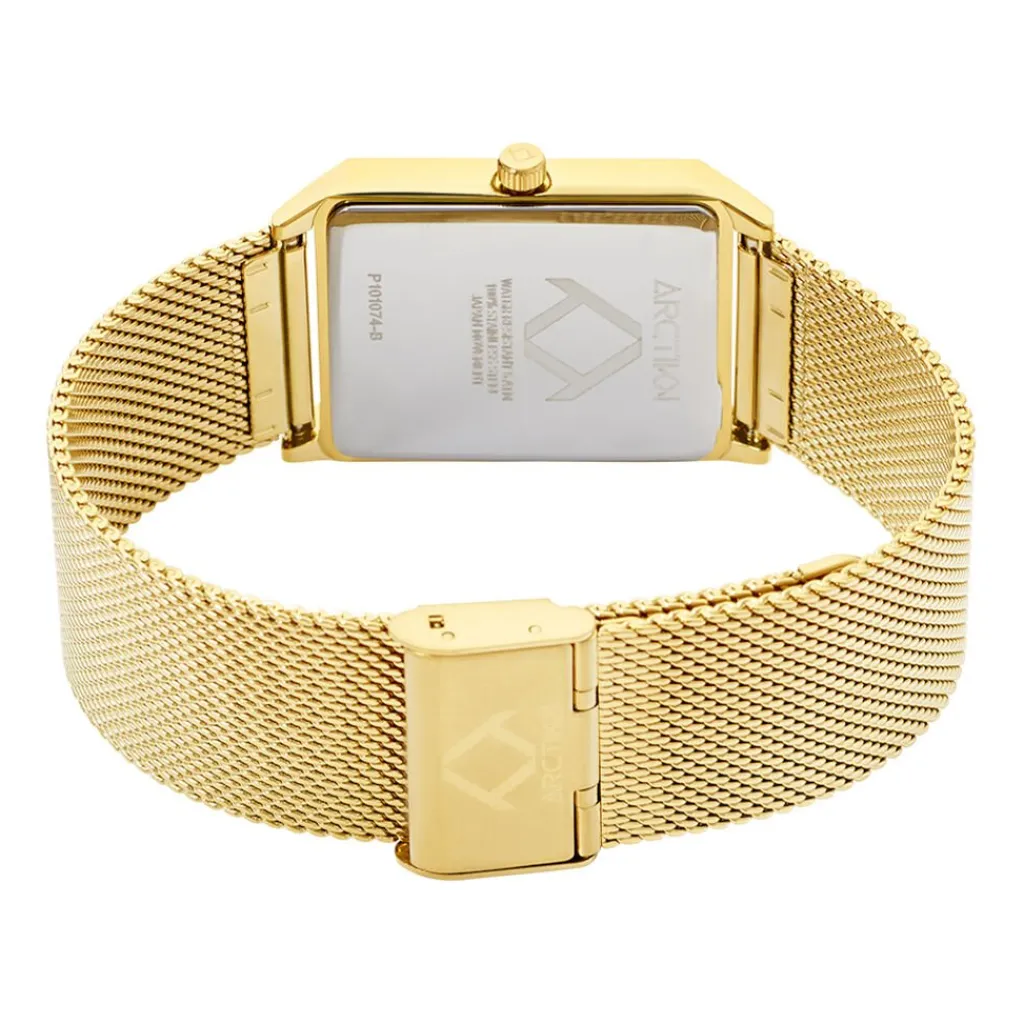 ARCTIK Montre Quark Argente cadran doré fond argenté bracelet acier doré Outlet