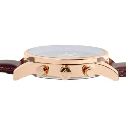 ARCTIK Montre Zenith Bleu cadran doré rose fond bleu bracelet cuir marron